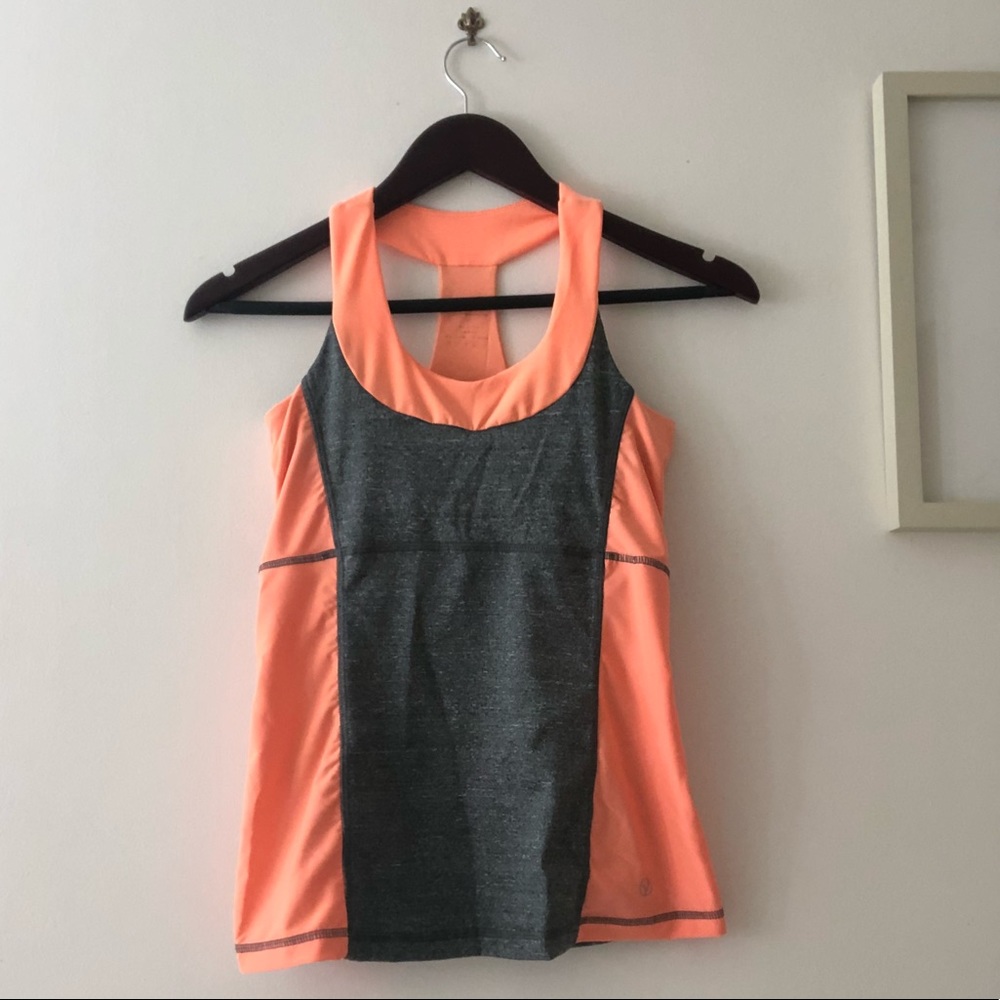 Vogo Orange and Gray Workout Top